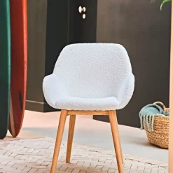 Fabrique de Styles Chaises*Chaise de salle à manger en tissu bouclette - Altea