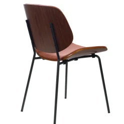 Fabrique de Styles Chaises*Chaise de salle à manger en tissu et noyer - Atlanta