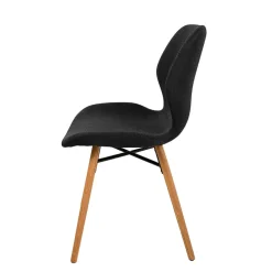 Fabrique de Styles Chaises*Chaise de salle en manger en tissu noir - Gloria