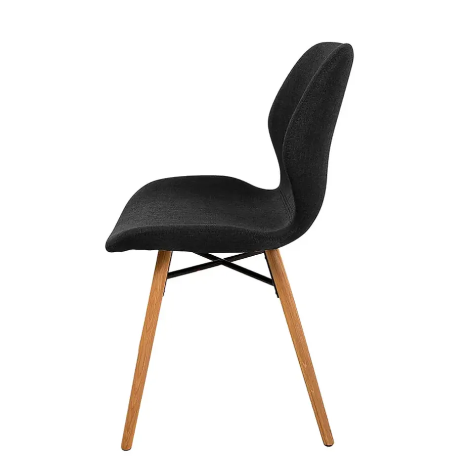 Fabrique de Styles Chaises*Chaise de salle en manger en tissu noir - Gloria