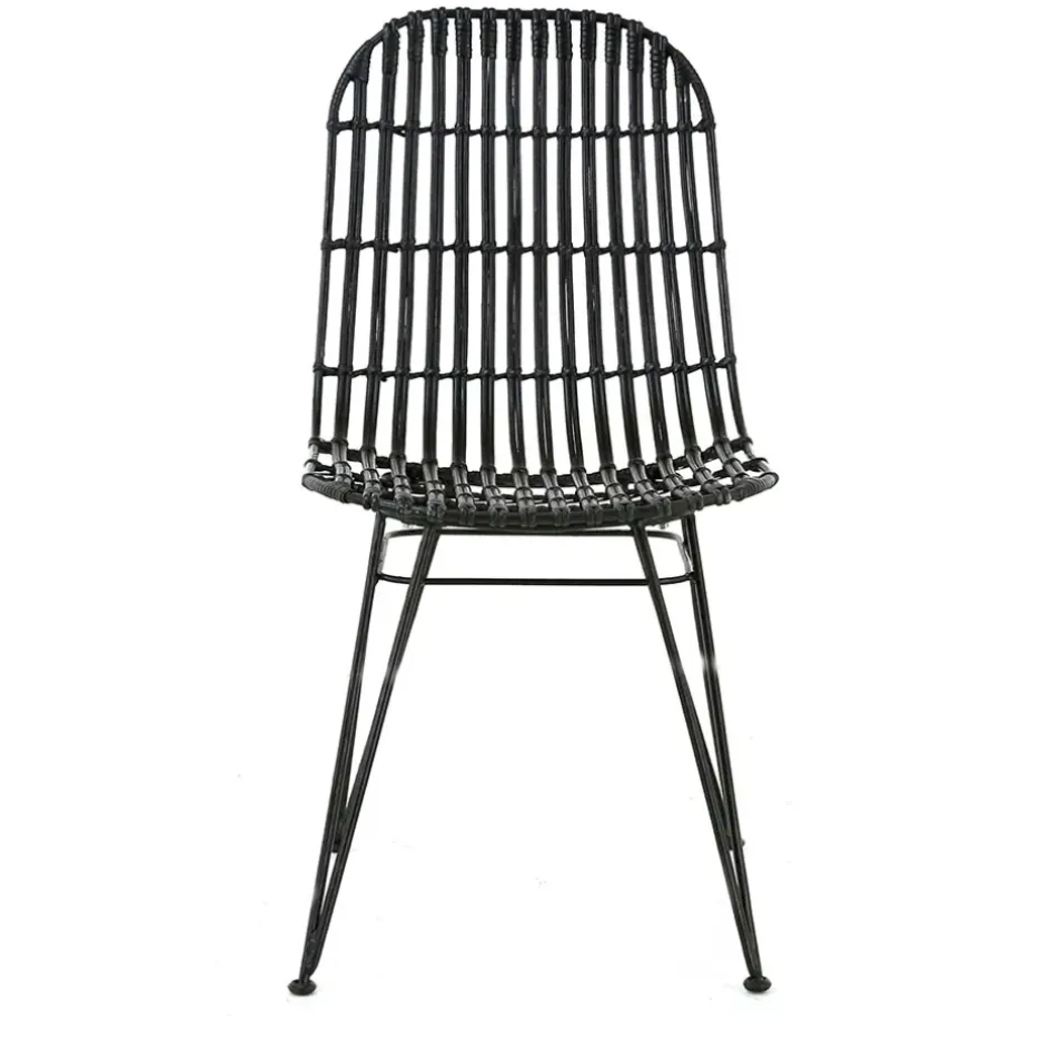 Fabrique de Styles Chaises*Chaise en rotin naturel et metal - KUBU