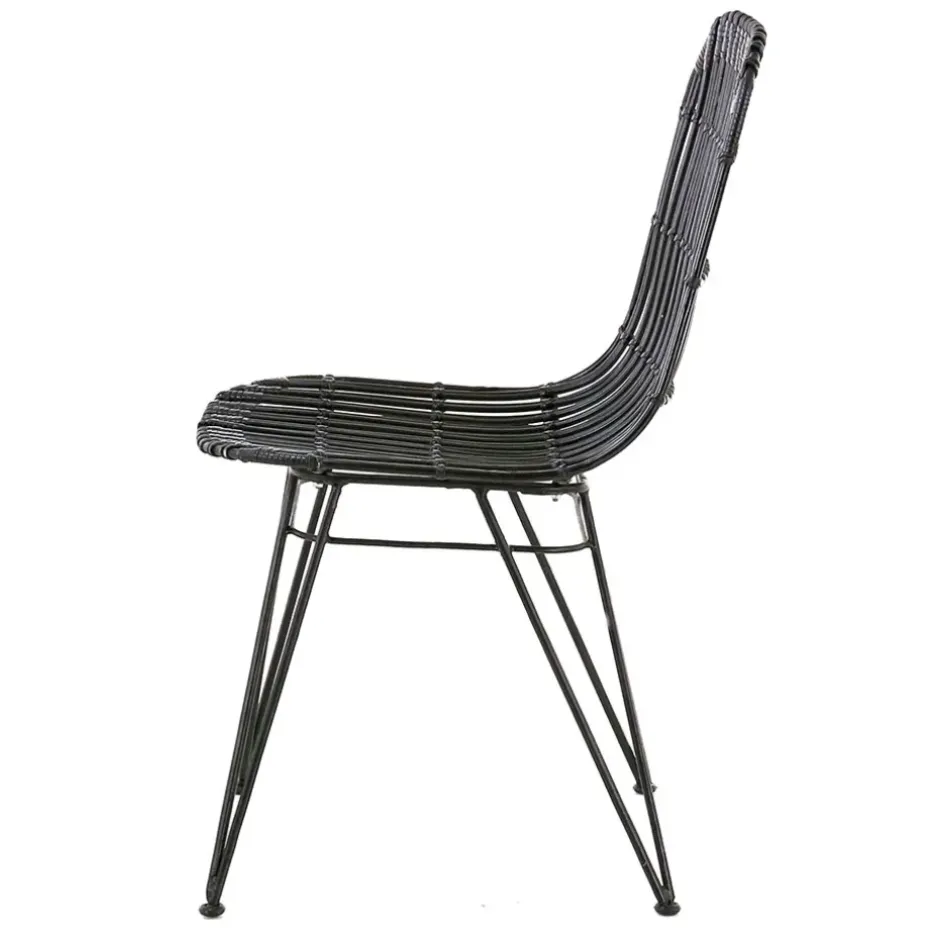 Fabrique de Styles Chaises*Chaise en rotin naturel et metal - KUBU