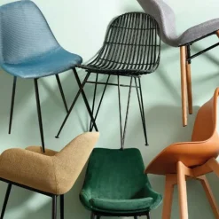 Fabrique de Styles Chaises*Chaise en rotin naturel et metal - KUBU