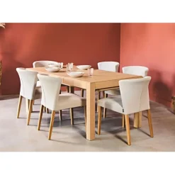 Fabrique de Styles Chaises*Chaise en tissu tapissée beige - Valentina