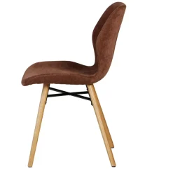Fabrique de Styles Chaises*Chaise salle à manger en tissu soft touch acajou - Keri