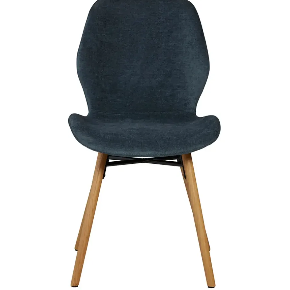 Fabrique de Styles Chaises*Chaise salle à manger en tissu soft touch bleu foncé - Keri