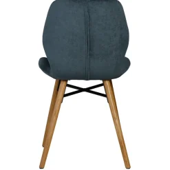 Fabrique de Styles Chaises*Chaise salle à manger en tissu soft touch bleu foncé - Keri