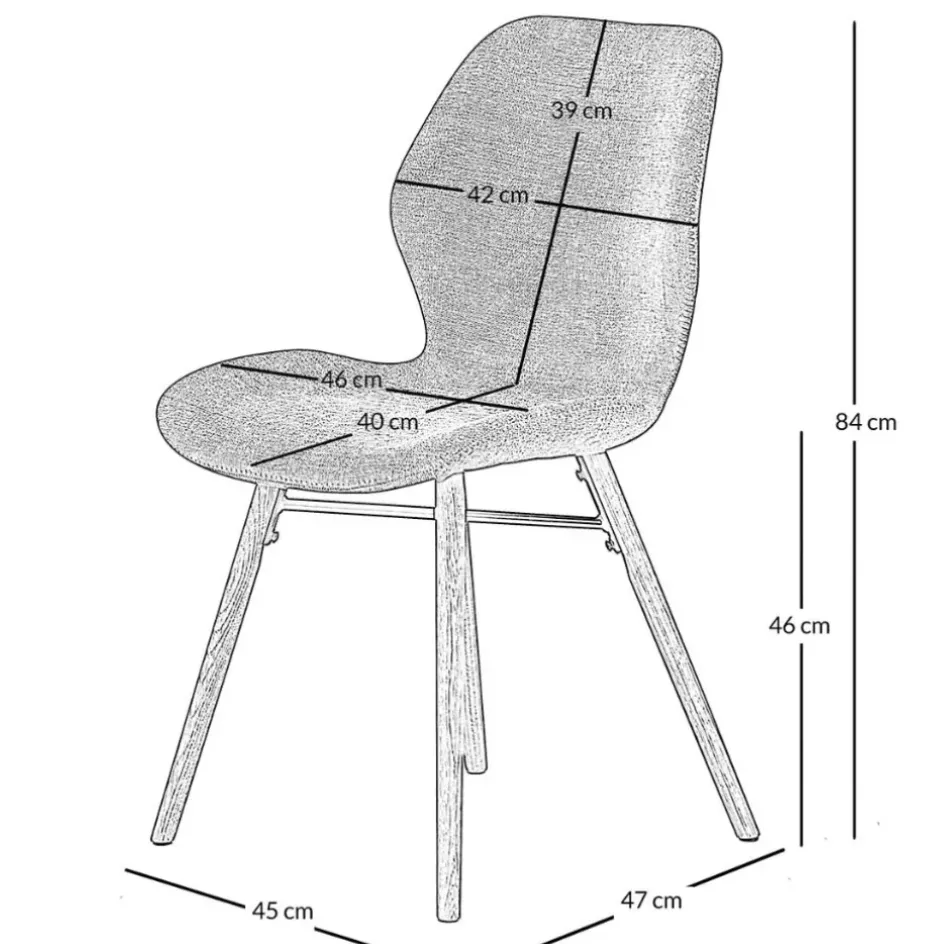 Fabrique de Styles Chaises*Chaise salle à manger en tissu soft touch bleu foncé - Keri