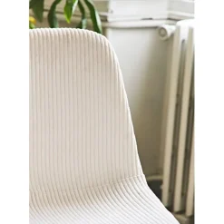 Fabrique de Styles Chaises*Chaise salle à manger en velours côtelé beige - Scarlett