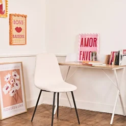 Fabrique de Styles Chaises*Chaise salle à manger en velours côtelé beige - Scarlett