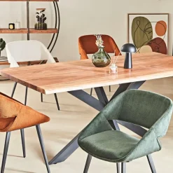 Fabrique de Styles Chaises*Chaise salle à manger velours côtelé écru - Alma