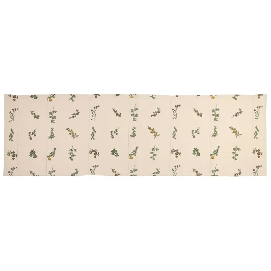 Fabrique de Styles Chemins De Table*Chemin de table en coton naturel et vert 160x50cm - Juline