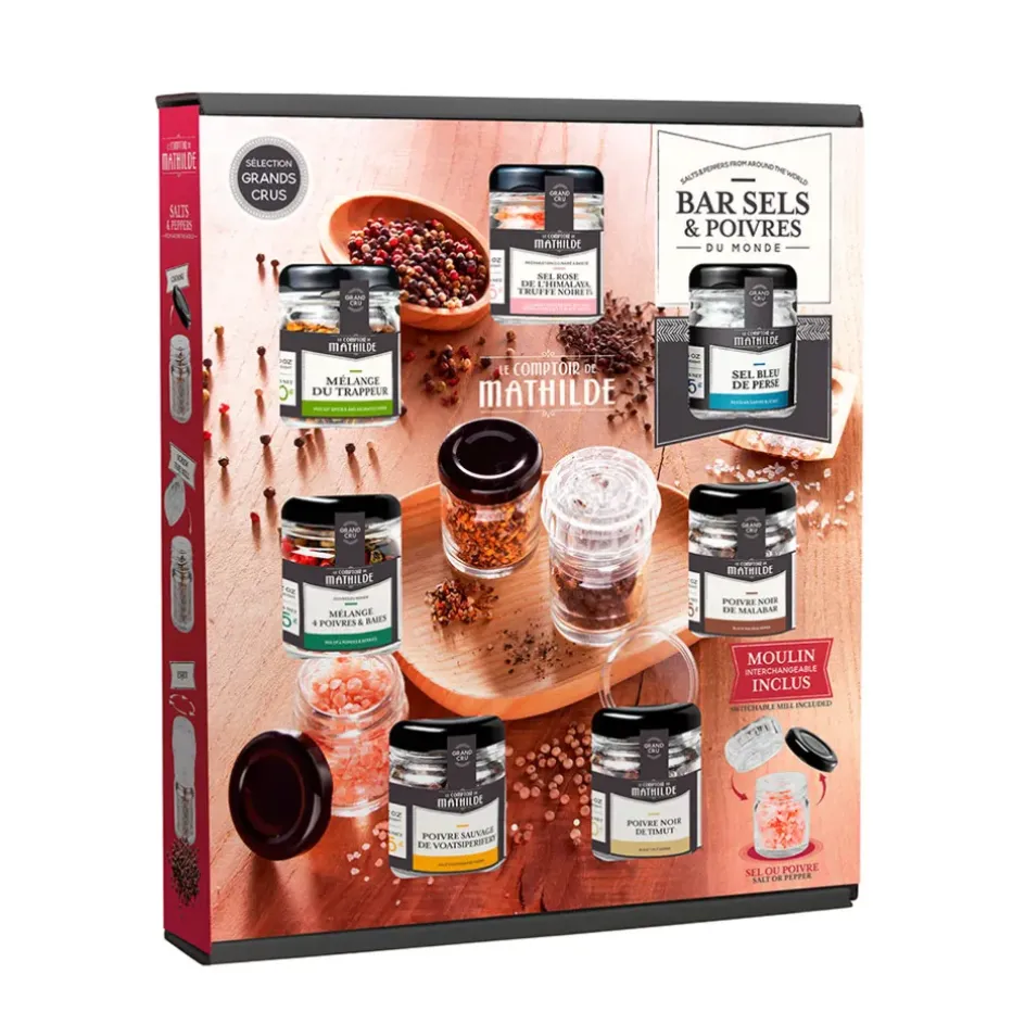 Fabrique de Styles Condiments Et Épices*Coffret bar sel et poivre du monde