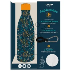Fabrique de Styles Gourdes*Coffret bouteille isotherme fleurie 50cl