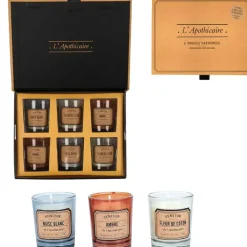 Fabrique de Styles Bougies Parfumées*Coffret de 6 bougies parfumée musc blanc, fleur de coton et ambre 6h - Apothicaire