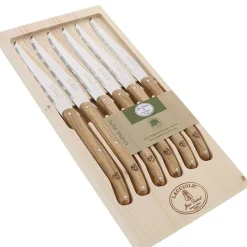 Fabrique de Styles Couverts*Coffret de 6 couteux à steak avec manche en chêne de laguiole