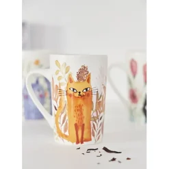 Fabrique de Styles Tasses Et Mugs*Coffret de 4 mugs en porcelaine chat 35cl - Savannah