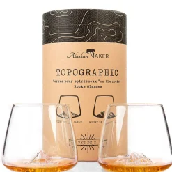 Fabrique de Styles Verres À Alcool*Coffret de 2 verres Denali et Fuji - Topographic