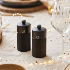 Fabrique de Styles Salières Et Poivrières*Coffret duo moulins line 12cm et entonnoir inox