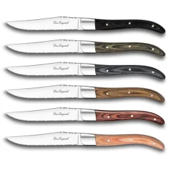 Fabrique de Styles Couverts*Coffret kraft 6 couteaux steak coloris mixés - Royal Louis