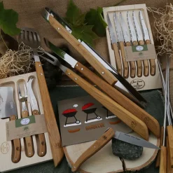 Fabrique de Styles Ustensibles De Cuisine*Coffret service à fromage avec manche chêne laguiole