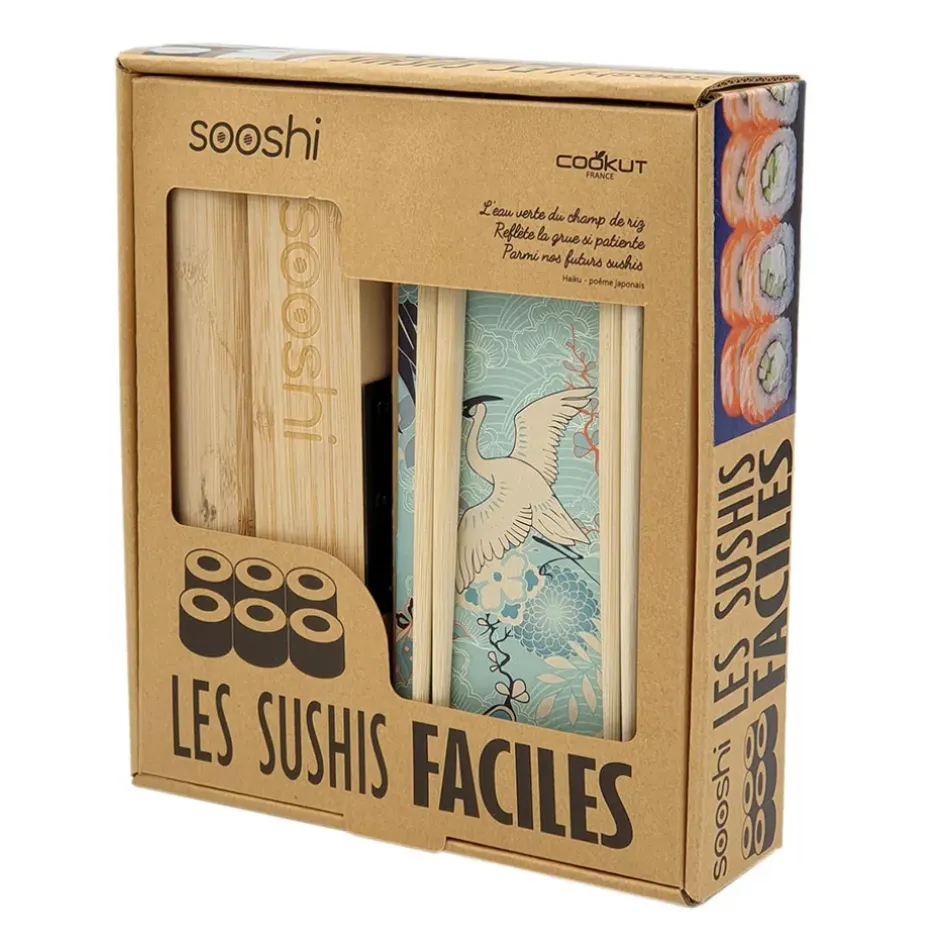Fabrique de Styles Ustensibles De Cuisine*Coffret sushi avec baguettes et livre - Sooshi