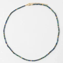 Fabrique de Styles Bijoux Fantaisie*Collier en acier inoxydable bleu et vert l40cm