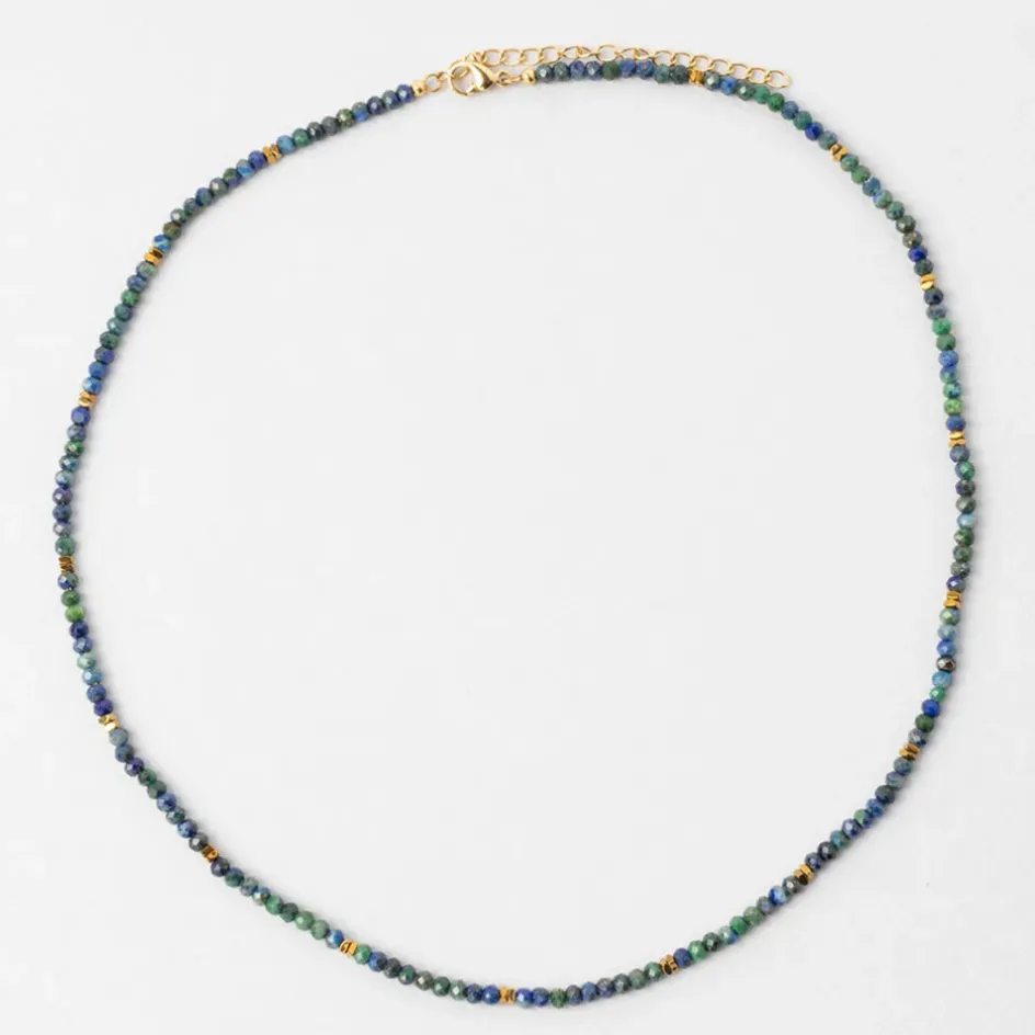 Fabrique de Styles Bijoux Fantaisie*Collier en acier inoxydable bleu et vert l40cm