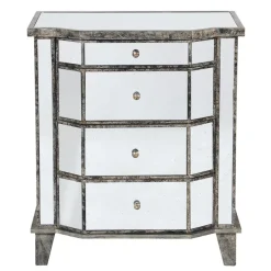 Fabrique de Styles Commodes*Commode en bois miroir patine 4 tiroirs H88cm