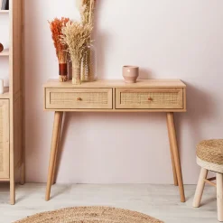 Fabrique de Styles Consoles*Console 2 tiroirs en bois naturel - Baia