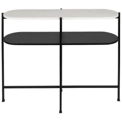 Fabrique de Styles Consoles*Console avec étagère en marbre et fer blanc et noir 100x30xh80cm - Eskela