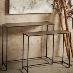 Fabrique de Styles Consoles*Console gigogne (x2) en fer doré - Felia