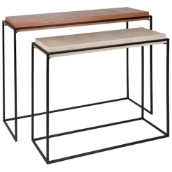 Fabrique de Styles Consoles*Console gigogne (x2) en fer et beige - Ario