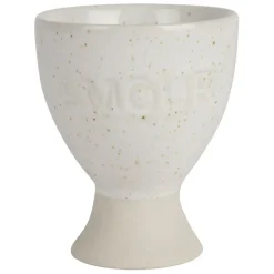 Fabrique de Styles Accessoires De Table*Coquetier amour en grès écru moucheté