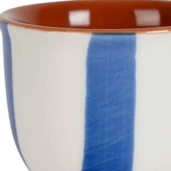 Fabrique de Styles Accessoires De Table*Coquetier en grès rayé et blanc d4.5cm - Alaria