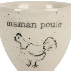 Fabrique de Styles Accessoires De Table*Coquetier Maman poule en grès moucheté - La Ferme