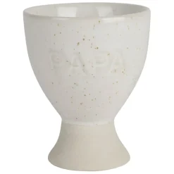 Fabrique de Styles Accessoires De Table*Coquetier papa en grès écru moucheté