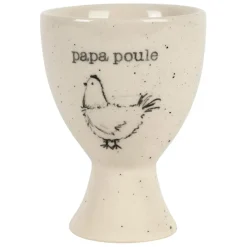 Fabrique de Styles Accessoires De Table*Coquetier Papa poule en grès moucheté - La Ferme