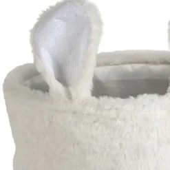 Enfant Fabrique de Styles Déco*Corbeille ourson en velours écru h35cm - Songes