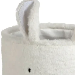 Enfant Fabrique de Styles Déco*Corbeille ourson en velours écru h25cm - Songes