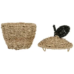 Fabrique de Styles Paniers Et Corbeilles*Corbeilles pomme avec couvercle x2 en jonc de mer+fer - Sweet Dream