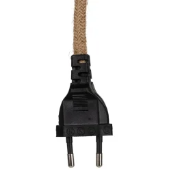 Fabrique de Styles Ampoules Et Cordons Électriques*Cordon électrique avec interrupteur en tissu naturel et noir 1.75m
