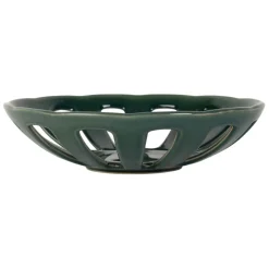 Fabrique de Styles Plats Et Saladiers*Coupe en grès émeraude moucheté d28cm - Organic