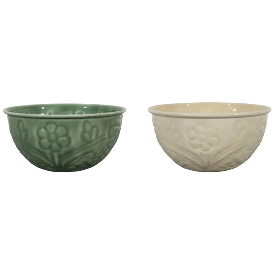 Fabrique de Styles Bols Et Coupelles*Coupelle en fer (x2) ivoire et sauge d14cm - Floraly