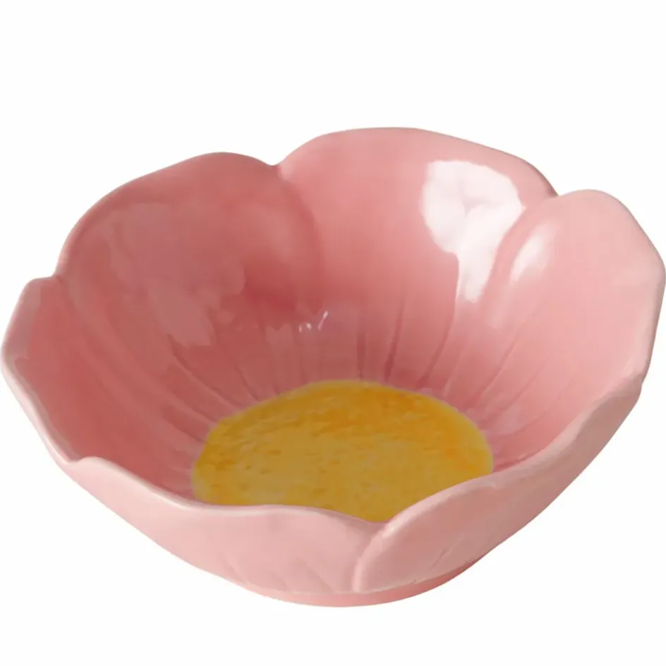 Fabrique de Styles Bols Et Coupelles*Coupelle Fleur en grès rose pâle et jaune d13cm - Elisa