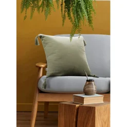 Fabrique de Styles Coussins Et Housses*Coussin avec pompons en gaze de coton 40x40cm - Gaia