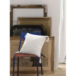 Fabrique de Styles Coussins Et Housses*Coussin chantilly avec pompons en gaze de coton 40x40cm - Gaia