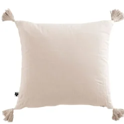 Fabrique de Styles Coussins Et Housses*Coussin dehoussable avec pompons en gaze de coton pampa 40x40cm - Gaia