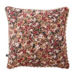 Fabrique de Styles Coussins Et Housses*Coussin déhoussable avec croquet en gaze de coton imprimée 40x40cm - Capucine