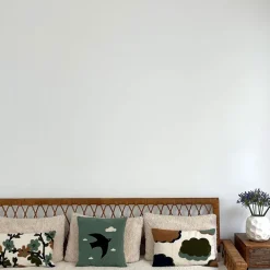 Fabrique de Styles Coussins Et Housses*Coussin en coton brodé fleuri écru 30x50cm